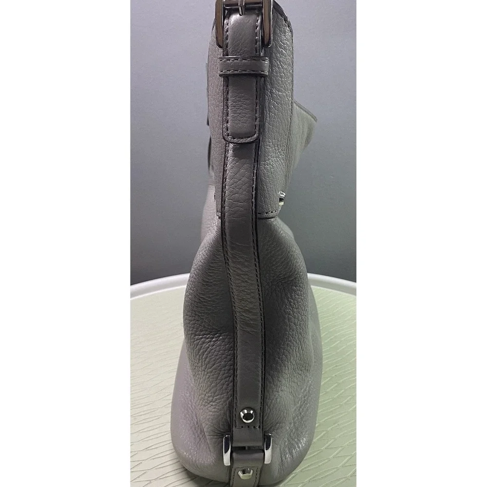 Michael Kors‎ Women's Bedford Light Gray Genuine Leather Pebble Handbag Purse